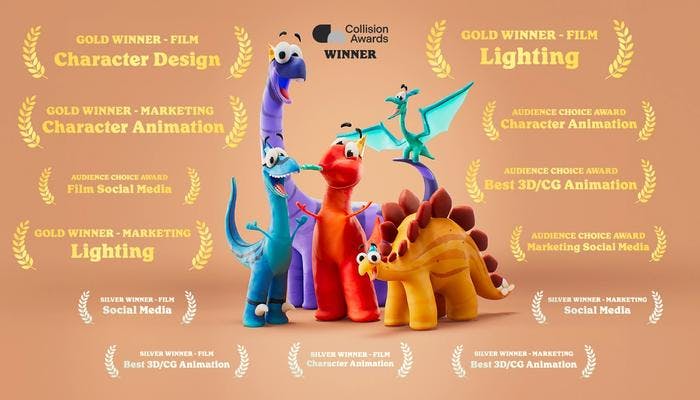 Claynosaurz Takes the Gold for Animation Excellence at the Collision Awards.  teaser image
